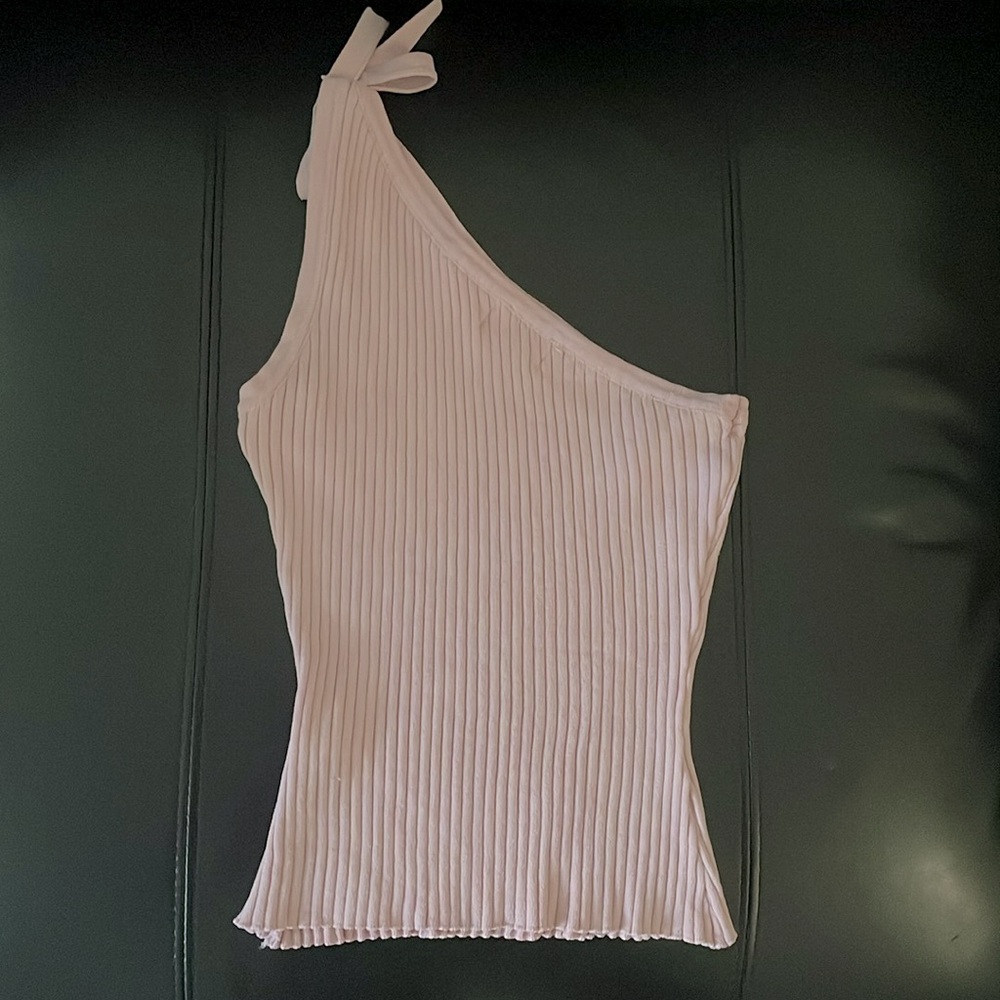 Superdown Lainey One Shoulder Ribbed Top In Dusty Rose - Picture 6 of 9